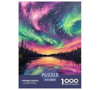 Northern Lights 1000 Piece Puzzle Age 12+ for Adults Natural Scenery with Extra Fun Challenges Colourful Home Decoration Randomly Shaped 38x26cm/1000pcs