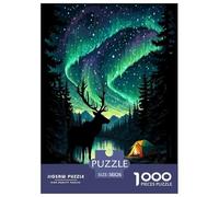 Northern Lights 1000 Pieces Jigsaw Puzzles Cute Animal Jigsaw Puzzles for Kids Staycation Kill Time Home Decoration Educational Toy Age 14+ ForAdults 38x26cm/1000pcs