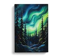 Northern Lights Abstract Art Canvas Print | Gallery Wrapped 30mm Frame Wall Art | 30x20 inches | Ready to Hang | Abstract Picture | Living Room Bedroom Lounge Office