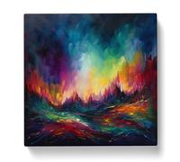 Northern Lights Abstract Art No.1 Canvas Print | Gallery Wrapped 30mm Frame Wall Art | 20x20 inches | Ready to Hang | Abstract Picture | Living Room Bedroom Lounge Office