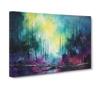 Northern Lights Abstract No.2 Canvas Print | Gallery Wrapped 30mm Frame Wall Art | 30x20 inches | Ready to Hang | Abstract Picture | Living Room Bedroom Lounge Office