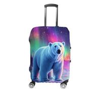 Northern Lights Arctic Bear Personalized Luggage Case Cover Funny Travel Accessories Washable Suitcase Protector Fit 19-32 Inch L