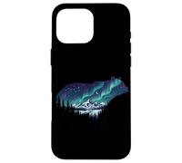 Northern Lights Aurora Borealis Bear Sky Design Case for iPhone 16 Pro Max