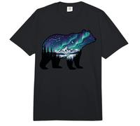 Northern Lights Aurora Borealis Bear Sky Design Comfort Colors Adult Heavyweight T-Shirt