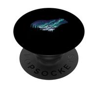 Northern Lights Aurora Borealis Bear Sky Design PopSockets Adhesive PopGrip