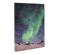Northern Lights Aurora Borealis Canvas Print | Gallery Wrapped 30mm Frame Wall Art | 24x16 inches | Ready to Hang | Abstract Picture | Living Room Bedroom Lounge Office