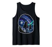 Northern Lights Aurora Borealis Coastal Cliffs Night Sky Tank Top