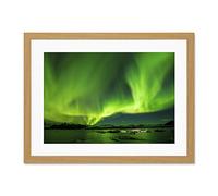 Northern Lights Aurora Borealis Green Large Art Print Poster Wall Decor 18x24 inch Supplied Ready To Hang With Included Mount Brackets