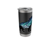 Northern Lights Aurora Borealis Wolf Sky Design Stainless Steel Insulated Tumbler