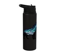 Northern Lights Aurora Borealis Wolf Sky Design Stainless Steel Insulated Water Bottle
