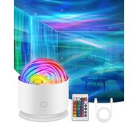 Northern Lights Aurora Projector Light, Rechargeable Galaxy Projector with Remote Control, 16 Colors &5 Brightness Sensory Lights, Night Light Projectors for Bedroom Ceiling/Party/Game Rooms
