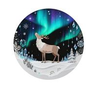 Northern Lights Aurora Reindeer Nordic Metal Tin Sign Plaque