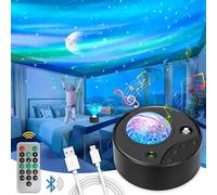 Northern Lights Aurora Sensory Light Star Projector Galaxy Projector with White Noise Machine, Bluetooth, Remote, Timer, Led Lights for Bedroom Bedside Lamps Bedroom Accessories Gifts for Women Girls