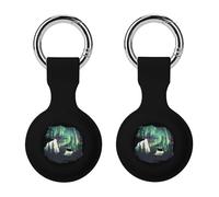 Northern Lights Bear Keychain Holder Case Compatible with AirTag Waterproof Silicone Shell Protective Case 2PCS
