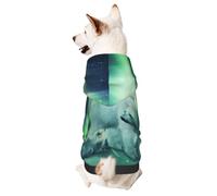 Northern Lights Bear Small Pets Wear Hoodies,Dog Jumper Sweatshirt,Warm And Lightweight, Soft Texture, Easy To Wear