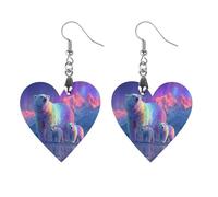 Northern Lights Bear Wood Earrings Personalized Dangle Earring Pendants Charms for Woman Jewelry