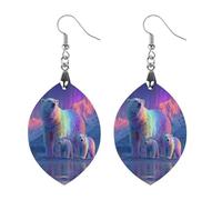 Northern Lights Bear Wood Earrings Personalized Dangle Earring Pendants Charms for Woman Jewelry