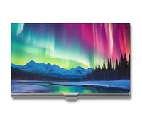 Northern Lights Business Card Holder for Men Women