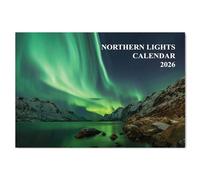 Northern Lights Calendar 2026 12 Month to View A4 Wall Calendar A3 When Open Papa Prints