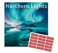 Northern Lights Calendar 2026 | Square Wall Calendar | 16 Month Wall Calendar | September 2025 To December 2026 | With Free Organisational Stickers