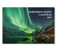 Northern Lights Calendar 2027 12 Month to View A4 Wall Calendar A3 When Open Papa Prints