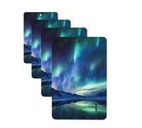 Northern Lights Car Air Fresheners Cards Set of 4 Pieces Personalized Car Fresheners Gifts for Men Women Auto Aromatherapy Tablets Hanging Scented Cards for Wardrobe Bathroom