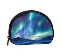 Northern Lights Coin Purse Personalized Coin Bag for Women Men Change Purse Small Wallets with Zipper Mini Shell Coin Pouch Outdoor Shopping Change Storage Bag Handbags Gifts
