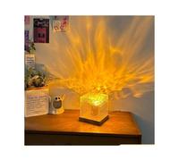 Northern Lights Cube Night Light - 16-Color Dynamic Water-Wave with Remote, USB Powered, Compact 11cm Square
