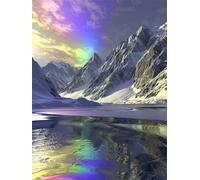 Northern Lights Diamond Art Kits Adults 5D Mountains Diamond Painting Kits for Adults, DIY Round Full Drill Gem Art Beginner, Crafts Canvas Painting for Home Wall Decor Gifts for Women 70x90cm FG-195
