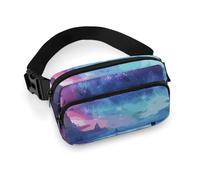 Northern Lights Fanny Pack for Women, Personalized Waist Bag with Multi-Pockets for Men, Belt Bag for Travel, Crossbody Bags with Zipper, Adjustable Bum Bags for Running