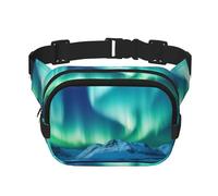 Northern Lights Fanny Pack For Women Waterproof Adjustable Belt Bags Waist Pack Fashion Casual Crossbody Bags Bum Bag For Running Workout Hiking Traveling, Black, One Size