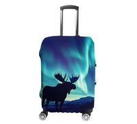 Northern Lights Forests and Moose Suitcase Cover Washable Luggage Protective Covers Travel M