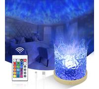 Northern Lights Galaxy Projector Lamp - 16 Colour RGB Dynamic Ocean Wave Lights, 1200mAh Rechargeable Aurora Glow Night Light with Remote Control for Bedroom Ceiling Bedside Kids Adults Room (Crowns)
