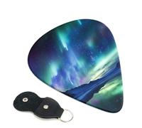 Northern Lights Guitar Plectrums, 6 Guitar Plectrums, Double Sided Printing, For Acoustic Guitar, Bass, Ukulele, Electric Guitar (0.46 Mm 0.71 Mm 0.96 Mm)
