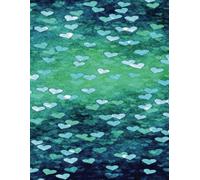 Northern Lights & Hearts Themed Blank Lined Novelty Notebook: 140 Pages 8.5" X 11" Wide Ruled Paperback