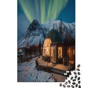 Northern Lights in Iceland Earth Dome Puzzle 38x26cm/1000pcs Erwachsene Puzzle,Home Decor