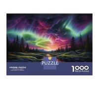 Northern Lights in Norway 1000 Piece Jigsaw Mind Relaxation Puzzle: For Office Breaks Valley Aurora and Mental Calm, The Puzzle for Stress Relief And Focus 70x50cm/1000pcs