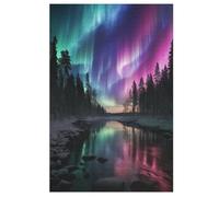 Northern Lights in Norway 1000 Piece Wooden Jigsaw Puzzles for Adults & Kids - Puzzle for Teens 78×53cm
