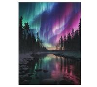 Northern Lights in Norway Jigsaw Puzzles for Adults 500 Pieces Puzzle Brain Teaser And Children Premium Quality Wooden 55×41cm