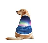 Northern Lights in The Andes Mountains Dog Shirt Vest Dog Clothes- Breathable Cooling for Big Dogs, Sun Protection Comfort Wear for Golden Retriever, Husky, Alaska Outdoor Activities 4X-Large