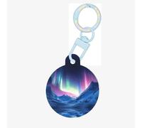 Northern Lights in The Andes Mountains Pet ID Tag Dog Cat Tags Personalized Fashionable, Round Many Colors, Acrylic Material, for Small & Large Pets Sky Blue Small