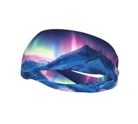 Northern Lights in The Andes Mountains Sweat Headbands for Women & Men - Unique Customized Patterns, Non-Slip Wide Headband for Running, Gym, Yoga, and More - Stylish Hair Accessories