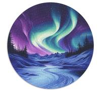Northern Lights Intriguing 1000-Piece Puzzle with in Round Shape, Stimulates Imagination, For Teenagers And Above 1000pcs (67.5x67.5cm)