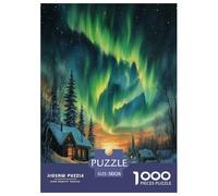 Northern Lights Jigsaw Puzzles for Adults Difficult Challenges 1000 Pieces Difficult Hard Jigsaw Puzzles for Man And Woman with Letters on Back 38x26cm/1000pcs