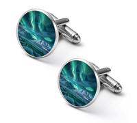 Northern Lights Men Cufflinks Shirt Cuff Links Business Tuxedo Studs Wedding