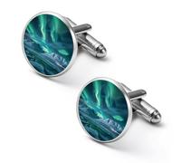 Northern Lights Men Cufflinks Shirt Cuff Links Business Tuxedo Studs Wedding
