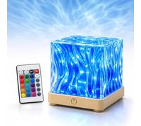 Northern Lights Mood Lamp Projector - 16 Colours LED Cube Light with Remote & Touch Control - Dimmable Sensory Lamp Projecting onto Ceiling & Walls for Autism, ADHD & Relaxation (11.5cm Cube)