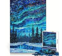 Northern Lights Mosaic 1000 Adult Pieces Jigsaw Puzzle Mind Challenge Toy Together Fun Quality Cut (38x52cm)