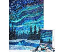 Northern Lights Mosaic Jigsaw Puzzles 1000 Piece for Adults Enhance Focus for Better Performance Quiet Soothing Playtime Fun (50x75cm)