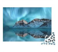 Northern Lights Mountain 1000 Piece Puzzles Colorful Iceberg Lake Decoration Puzzle Decompression Jigsaw for Men And Women Challenging Puzzles Jigsaw Puzzles for Adults 70x50cm/1000pcs
